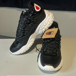 Champion Women's Black Sneakers with White Soles